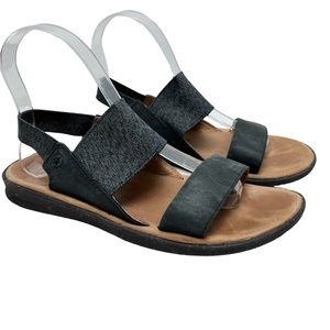 SUPERFEET SUPER FEET Black DANA Genuine Leather Slingback Sandals Shoes sz 7.5